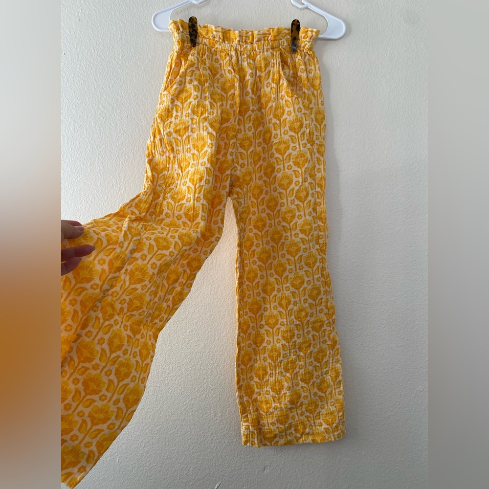 Small medium floral linen pants